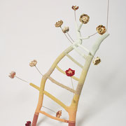 Back to the Garden / 2024 / crochet, brass, copper, silk, yarn, glass beads / 108x70x70 cm