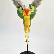 Lenny / 2021 / yarns, beads, plastic eyes, fake fur, crochet / 34x20x14 cm