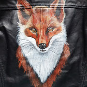 vossenkop secuur geschilderd op jasje door sabrina, aim your wedding