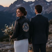 geborduurd spijkerjasje voor stijlvolle doch stoere bruid 