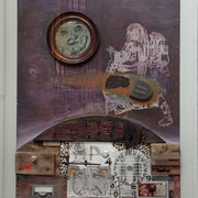 "...eine Meile..."Assemblage auf Holz (72x95) 2006