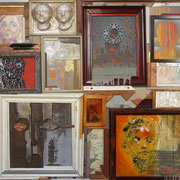 "Portrait"Assemblage auf Holz (113x105) 2005