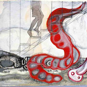 "Die Dinge sind nicht so wie sie scheinen" Mischtechnik auf Papier (21x15) 2014