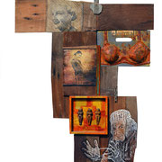 "Frauenzimmer"1 Assemblage auf Holz (74x114) 2013