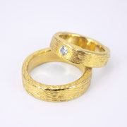 Feingoldringe aus 999er Gold, Damenring mit Brillant TW vsi