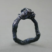 großer Knotenring01, Silber geschwärzt