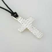 Feinsilberanhänger, christliches Kreuz aus 999er Silber