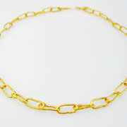 Halsnahe 750er Gelbgoldkette aus kleinen schmalovalen Ösen