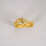 3er-Ring 750er Gelbgold mit Diamant im Kissenschliff fancy yellow
