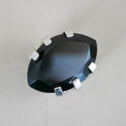 Silberring mit Onyx in Navetteform