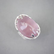 Silberring mit Rosenquarz-Cabochon