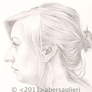 Dana, 6"x6", silverpoint on paper, 2011