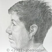 Self-Portrait, 6"x6", silverpoint on paper, 2011