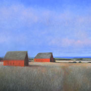 Big Barn Little Barn, oil on canvas, 36" x 48"