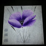 Tableau acrylique fleur"mauve" 30x30