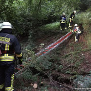 Die Leiterbrücke wird vorbereitet