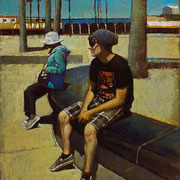 Rick Buttari, "Lynn & Kevin in Venice", 18.5” x 14”, oil on mounted canvas