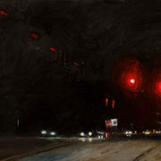 Nicole Maye Luga, "Night Traffic 1", 4" x 6", oil on panel