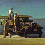 Rick Buttari, "Dock Loaders", 10.25” x 14.75”, oil on mounted canvas
