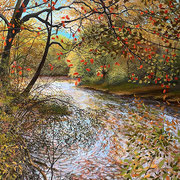 David Bottini, "Shimmer (Early Autumn)", 24” x 28”, acrylic on canvas