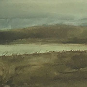 E.B. Lewis, "At the River’s Edge", 15 3/4” x 53” (framed), watercolor