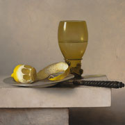 Carlo Russo, "Peeled Lemon", 13", x 15", oil/linen