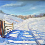 Susan O'Reilly, "Weaving the snow Treads", 16" x 20", oil 