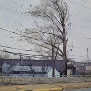 Shushana Rucker, "Windswept", oil on panel, 10” x 8”