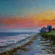 Fred Danziger, ”Villas Beach Sunrise”, 9" x 12", oil