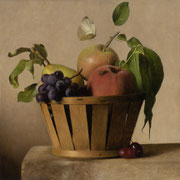 Carlo Russo, "Fruit From the Trees", 10.5" x 10.5", oil/panel