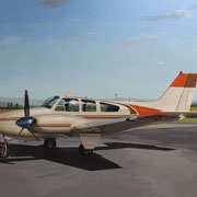 Robert Waddington, "Beechcraft Twin Engine Turbo Prop", 36" x 48", oil on canvas