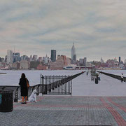Fred Danziger, "Across the Hudson", 48" x 78", oil on canvas