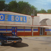 Robert Waddington, "Hoe Bowl GTO", oil, 38" x 60"