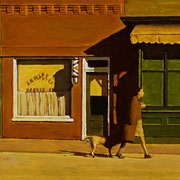 Rick Buttari, "Morning Barber Shop", 8" X 10”, oil on panel