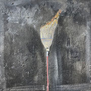 Gregory Prestegord, "Burning", 18” x 18” , oil on panel