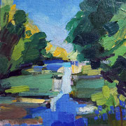 Kate Kern Mundie, "Meadows Duckweed (Study)", oil on panel, 8" x 6"