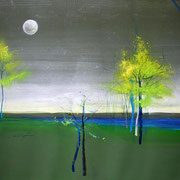 Lesa Chittenden Lim, "Full Moon", 33 x 21”,  watercolor/pastel      