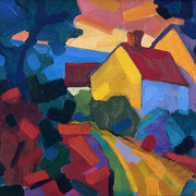 Al Gury, "Village Path", 11" x 14", oil on panel 
