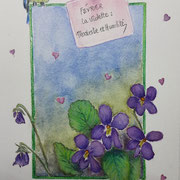 La violette, fleur de naissance de février - Papier Arches