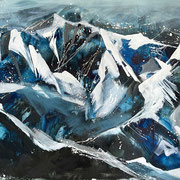 REGINA WUSCHEK - SCHNEE IN DEN BERGEN - ÖL AUF LEINWAND - 100 X 140