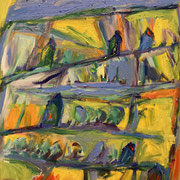 Jardin Temps gris, acrylique sur toile, 120x100cm