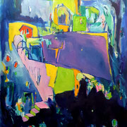 Jardin Restanques, Acrylique sur toile, 120x100cm