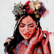 LA BOUCLE D'OREILLE - 100 X 100 CM - ACRYLIQUE SUR TOILE - 1400 €