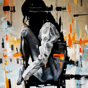 MÉDITATION  -  100 X 100 CM - HUILE SUR TOILE - 1300 €