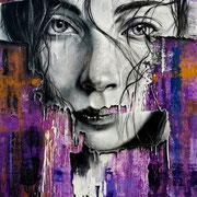 EMPREINTE VIRTUELLE  -  130 X 97 CM  -  HUILE SUR TOILE - 1700 €