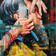 Sur le fil du rasoir - 90 X 90 cm - Acrylique sur toile - 1200 €