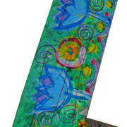 "cornicetta per l'estate" acrilici e matita colorata su legno - part. cm17,5x14 