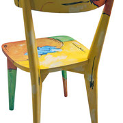 "sedie per l'Estate" (b) acrilici con tratto a matita e carboncino su legno