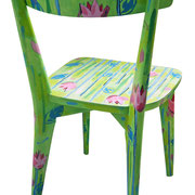 "sedie per l'Estate" (b) acrilici con tratto a matita e carboncino su legno