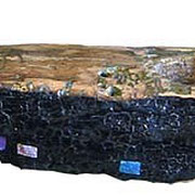 "La Nave" acrilico e foglia oro su un pezzo di legno trovato in riva al mare cm68x16